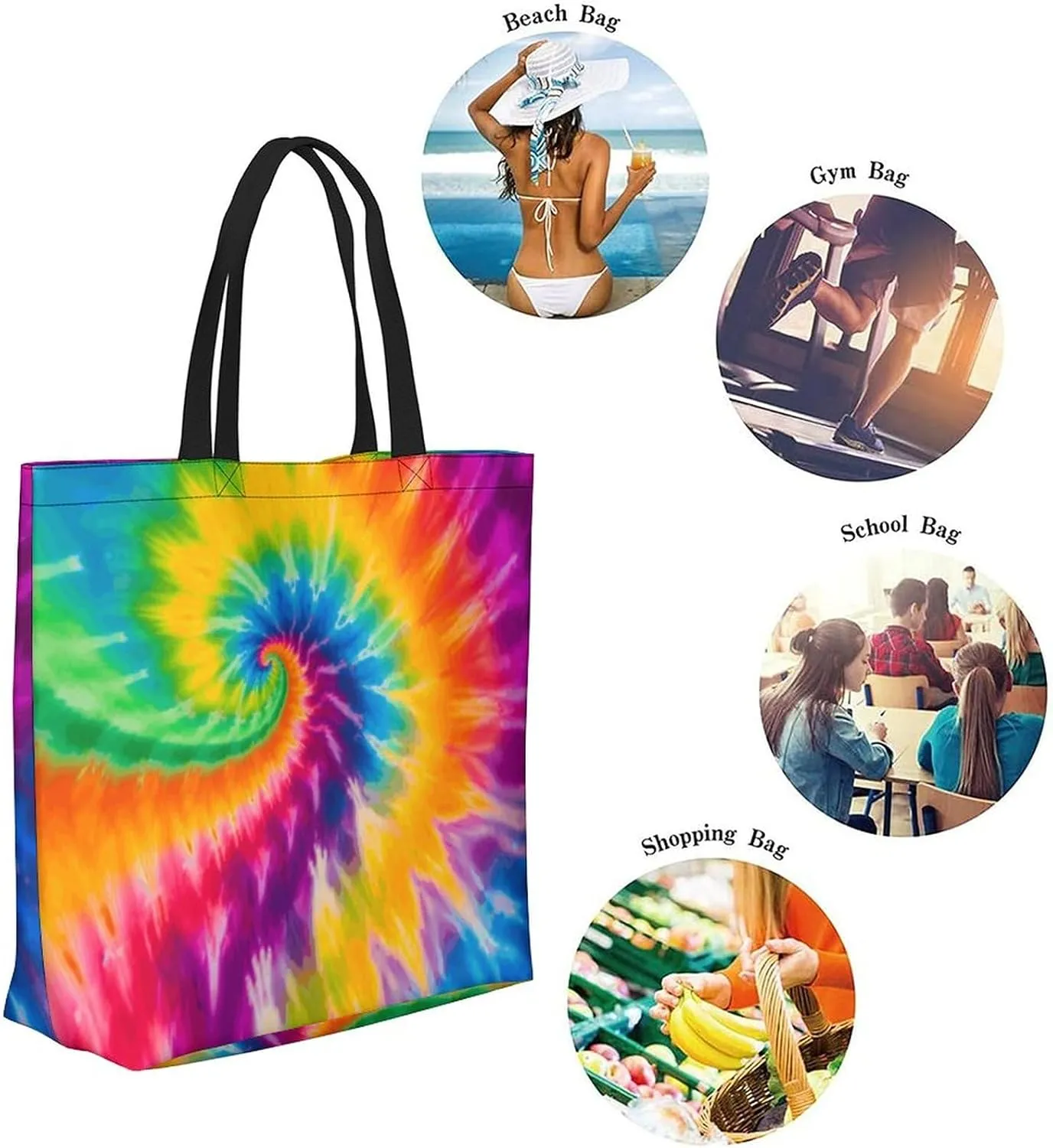 Canvas Tote Bag - Large Women's Casual Shoulder Handbag - Reusable Beach & Shopping Grocery Bag for Outdoors
