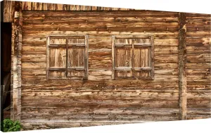 Canvas Wall Art for Living Room Bedroom Closed windows a wooden alpine cabin Big Large Wall Art Decor Framed Painting Wall Pictures Prints Artwork Office