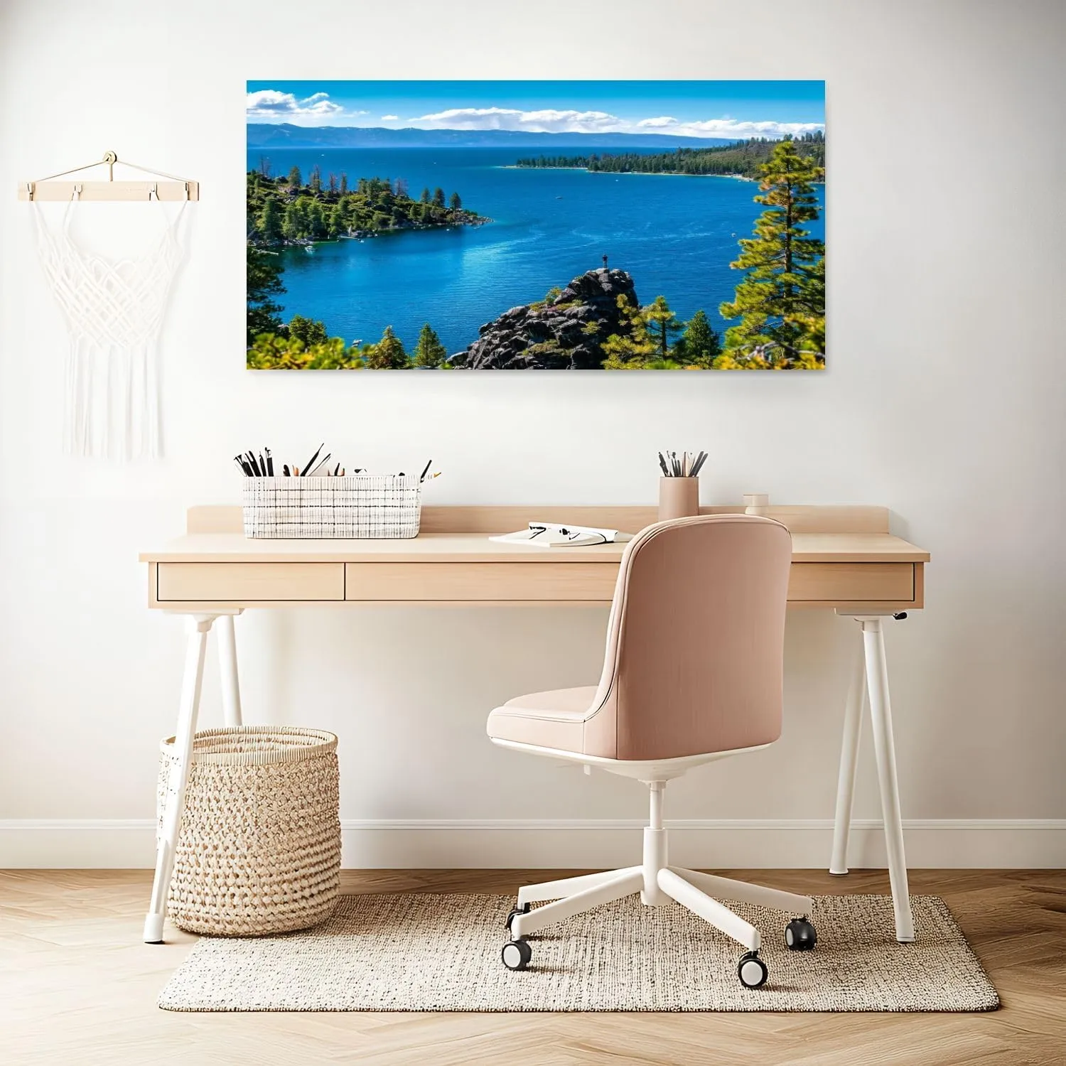 Canvas Wall Art Prints beautiful hike lake california exploration pictures Large Framed Wall Art Painting Artwork Poster Hanging Home Decor for Living Room Office Bathroom 20"x40"