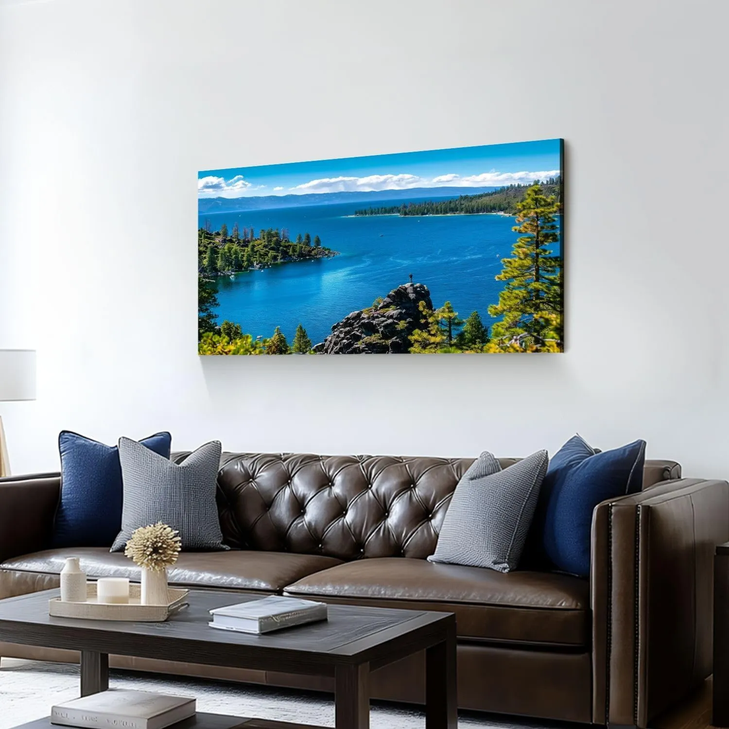 Canvas Wall Art Prints beautiful hike lake california exploration pictures Large Framed Wall Art Painting Artwork Poster Hanging Home Decor for Living Room Office Bathroom 20"x40"