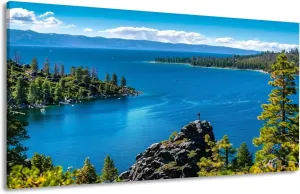 Canvas Wall Art Prints beautiful hike lake california exploration pictures Large Framed Wall Art Painting Artwork Poster Hanging Home Decor for Living Room Office Bathroom 20"x40"