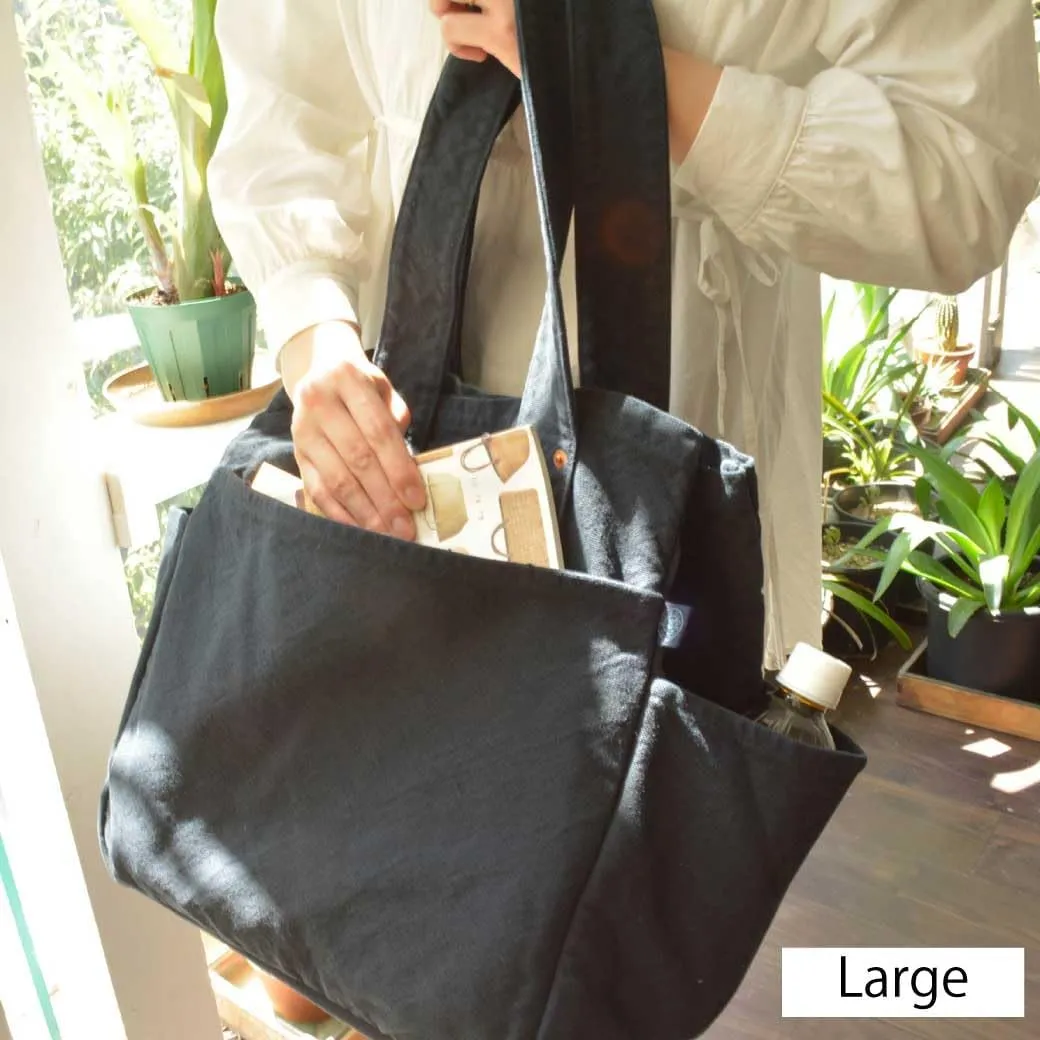 Canvas Work Tote Bag Cotton100% japan Washable Sholder hand Large capacity Shopping Bag (VC-3)