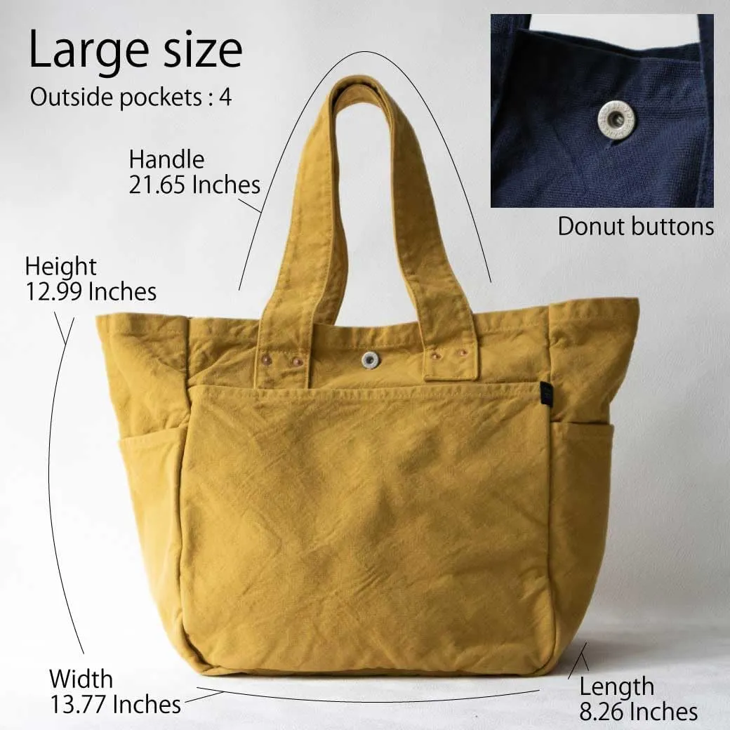 Canvas Work Tote Bag Cotton100% japan Washable Sholder hand Large capacity Shopping Bag (VC-3)