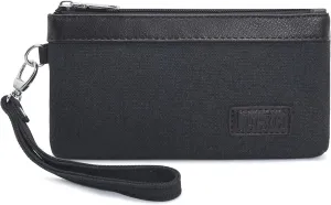 Canvas Wristlets Bag Clutch Purses Wallet Slim Credit Card Holder Clutch with Removable Strap Cell Phone Wallet
