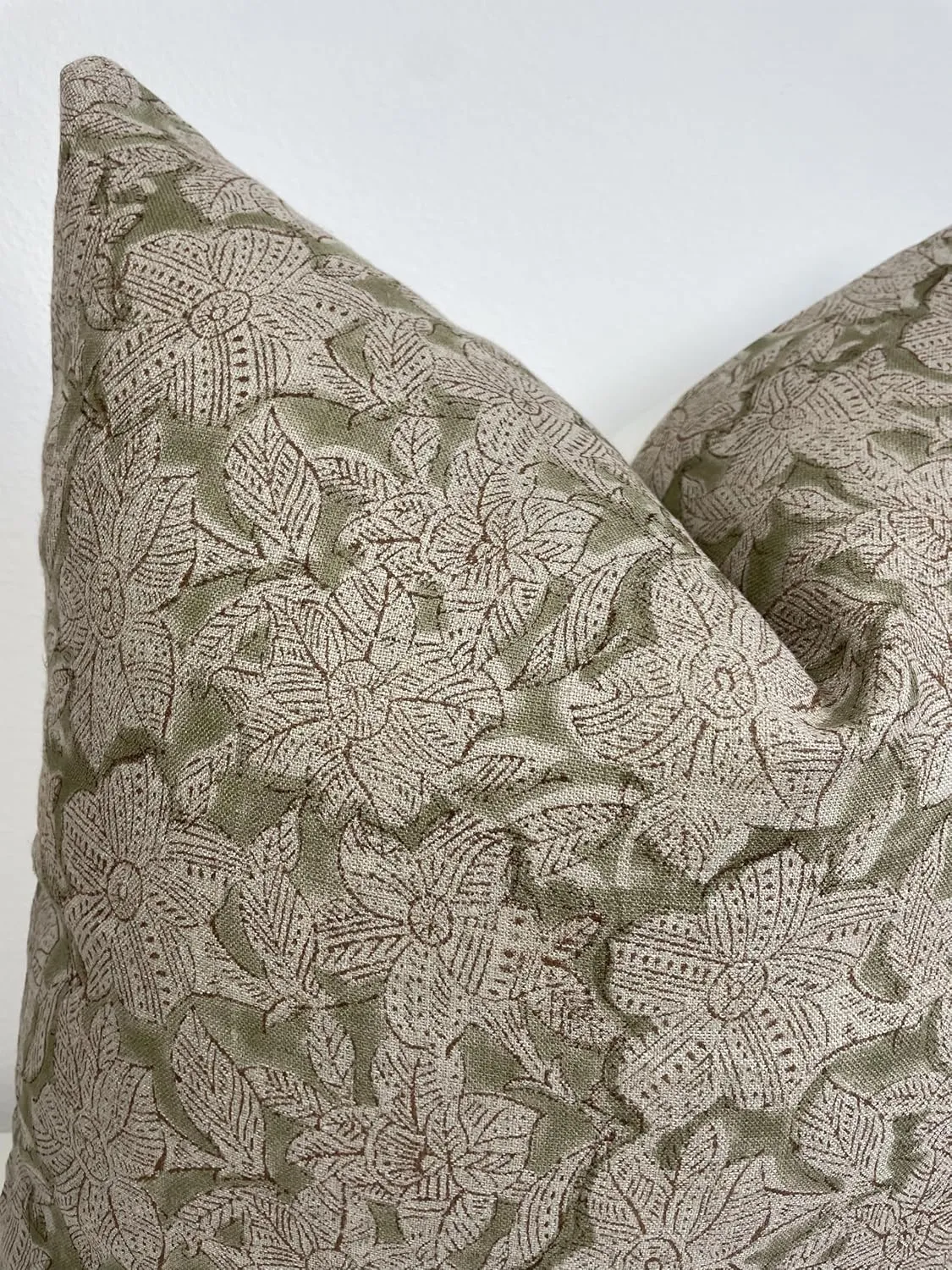 Canyon Theory Hand Block Print Pure Linen 20x20 Inch Throw Pillow Cover: Handmade Vintage Cushion Cover (Jura)