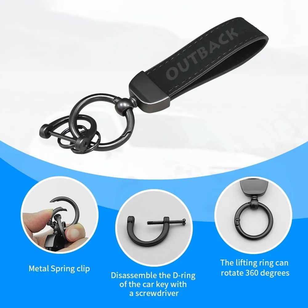 Car Keychain, Key ring, Suede Leather Key Chain Compatible with Subaru Legacy Outback Ascent Forester