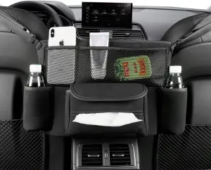 Car Net Pocket Handbag Holder Between Seats Purse Holder for Car Back Seat Organizers Storage Automotive Consoles & Organizers Front Seat Car Handbag Holder Barrier of Backseat Pet Kids 2