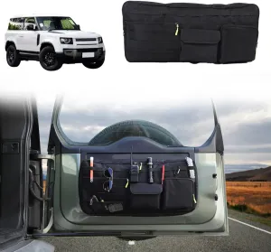Car Tailgate Storage Bag Compatible with Land Rover Defender 90 110 130 2020-2025 Back Door Panel Storage Pockets Box Multi-Compartment Oxford Cloth,Rear Door Tool Kit Organizer Storage Pockets