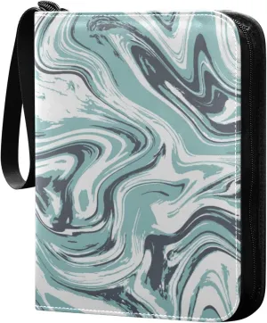 Card Binder 4 Pocket, Trading Card Binder Holder Fits 400 Cards with 50 Sleeves, Card Collection Binder Album Book Holder for Baseball Football Games Cards, Paint Ink Pattern