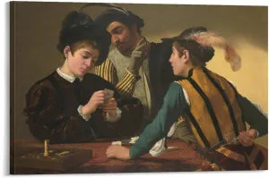 Cardsharps Posters Print by Caravaggio Artworks Picture Print Poster Wall Art Painting Canvas Decor Home Posters Decorative 20x30inch(50x75cm)