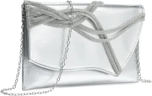 CARIEDO Women's Evening Bag Elegant Clutch Delicate PU Leather Flap Handbag Prom Wedding Party