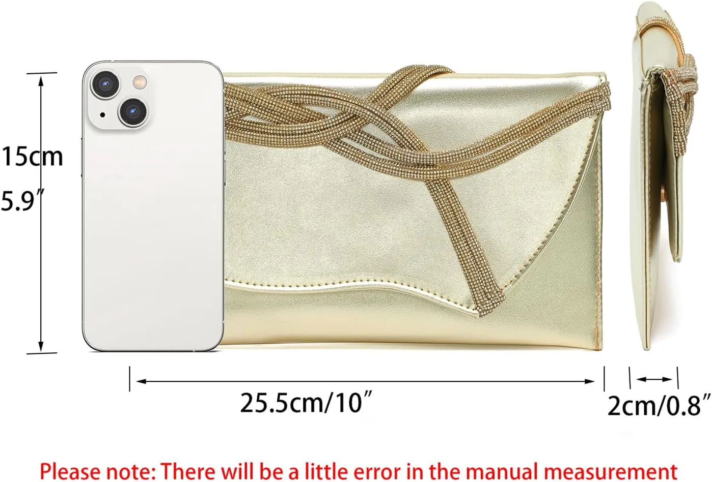 CARIEDO Women's Evening Bag Elegant Clutch Delicate PU Leather Flap Handbag Prom Wedding Party