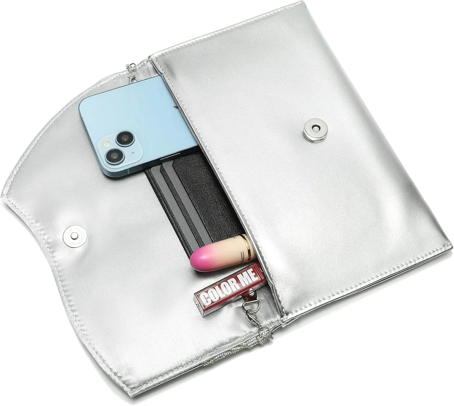 CARIEDO Women's Evening Bag Elegant Clutch Delicate PU Leather Flap Handbag Prom Wedding Party
