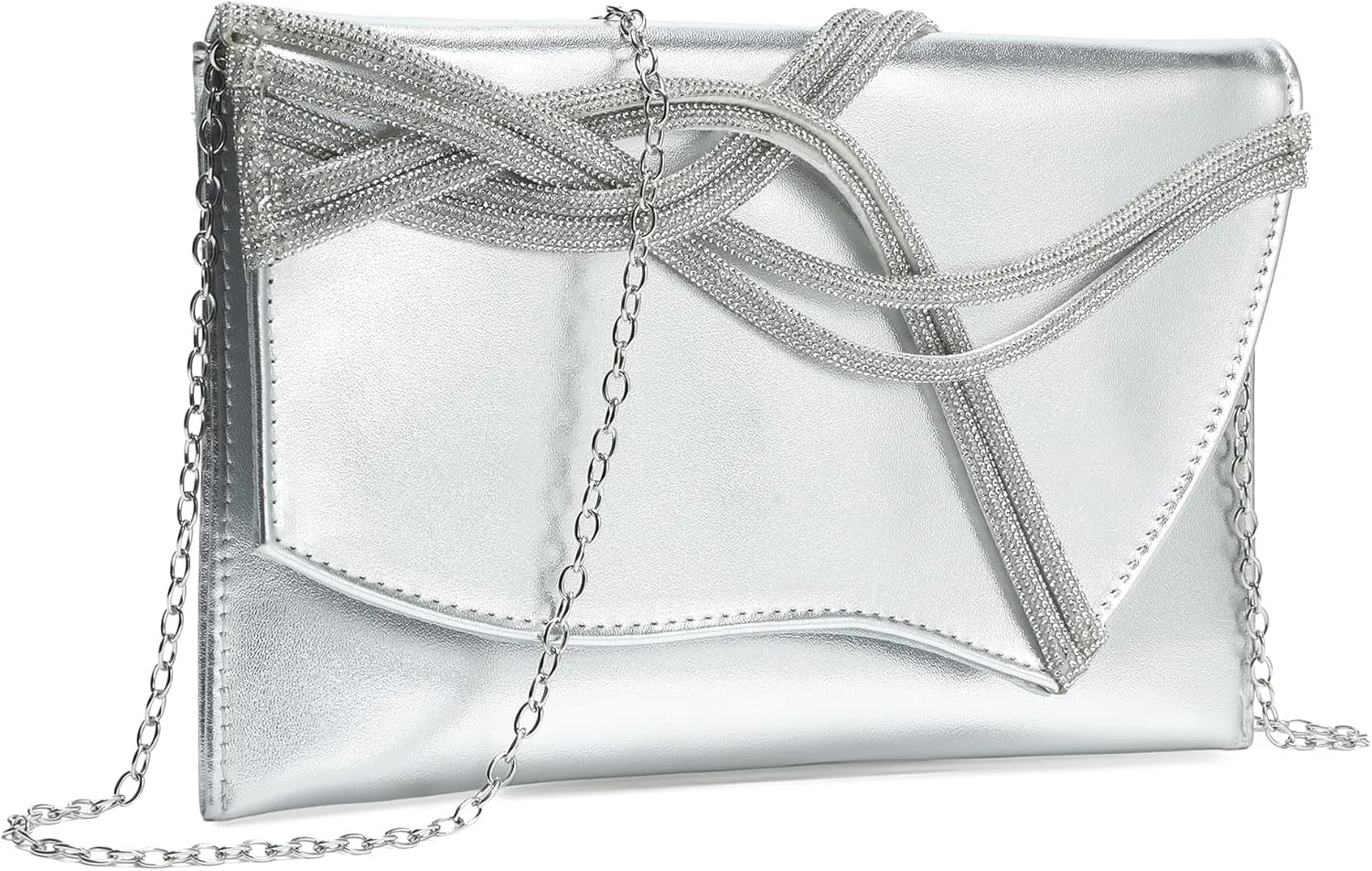CARIEDO Women's Evening Bag Elegant Clutch Delicate PU Leather Flap Handbag Prom Wedding Party
