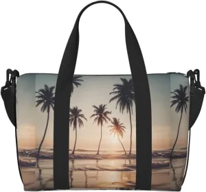 Cartoon Pigeon Print Tote Crossbody Travel Bag with Zip Casual Handbag for Weekend Trips and Gym Shopping, Black, One Size, Travel Tote