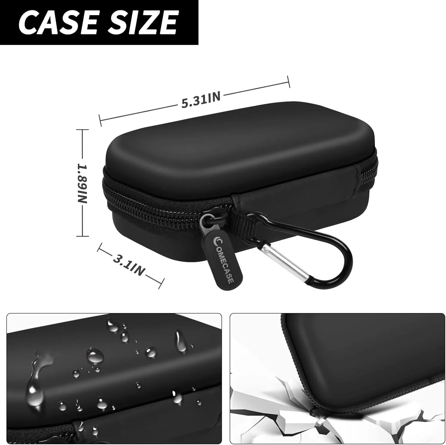 Case Compatible with SanDisk Extreme Pro/for SanDisk Portable SSD 1TB 2TB 4TB 500GB External Solid State Drive, Travel Storage Holder Bag for 2 SSD and Memory Card SD Card - Black (Box Only)