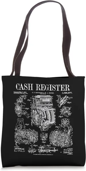 Cash Register Vintage Patent Print Shop Owner Money Business Tote Bag
