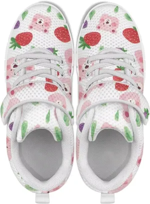 Casual House Shoes Lightweight Anti-Skid Sneakers Boys Girls Breathable Single Buckle Mesh Shoes for Athletic US 11-15 White Sole