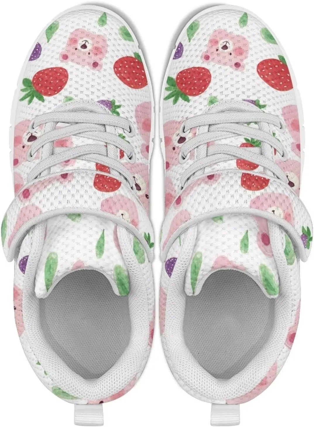 Casual House Shoes Lightweight Anti-Skid Sneakers Boys Girls Breathable Single Buckle Mesh Shoes for Athletic US 11-15 White Sole