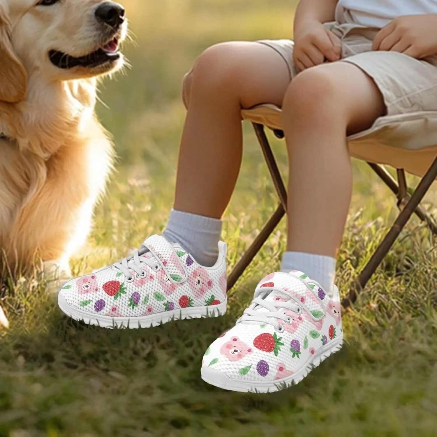 Casual House Shoes Lightweight Anti-Skid Sneakers Boys Girls Breathable Single Buckle Mesh Shoes for Athletic US 11-15 White Sole