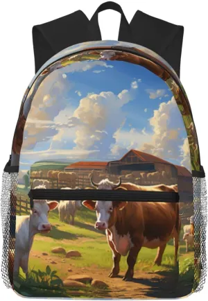 Cattle Farm Sanctuary Print Lightweight And Comfortable Duffel Bag, Casual Daypack, Multipurpose Backpack