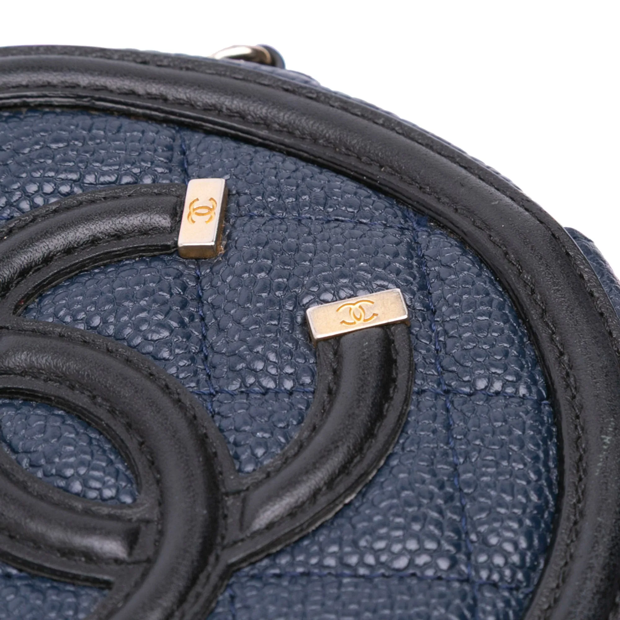 Caviar CC Filigree Round Crossbody Bag