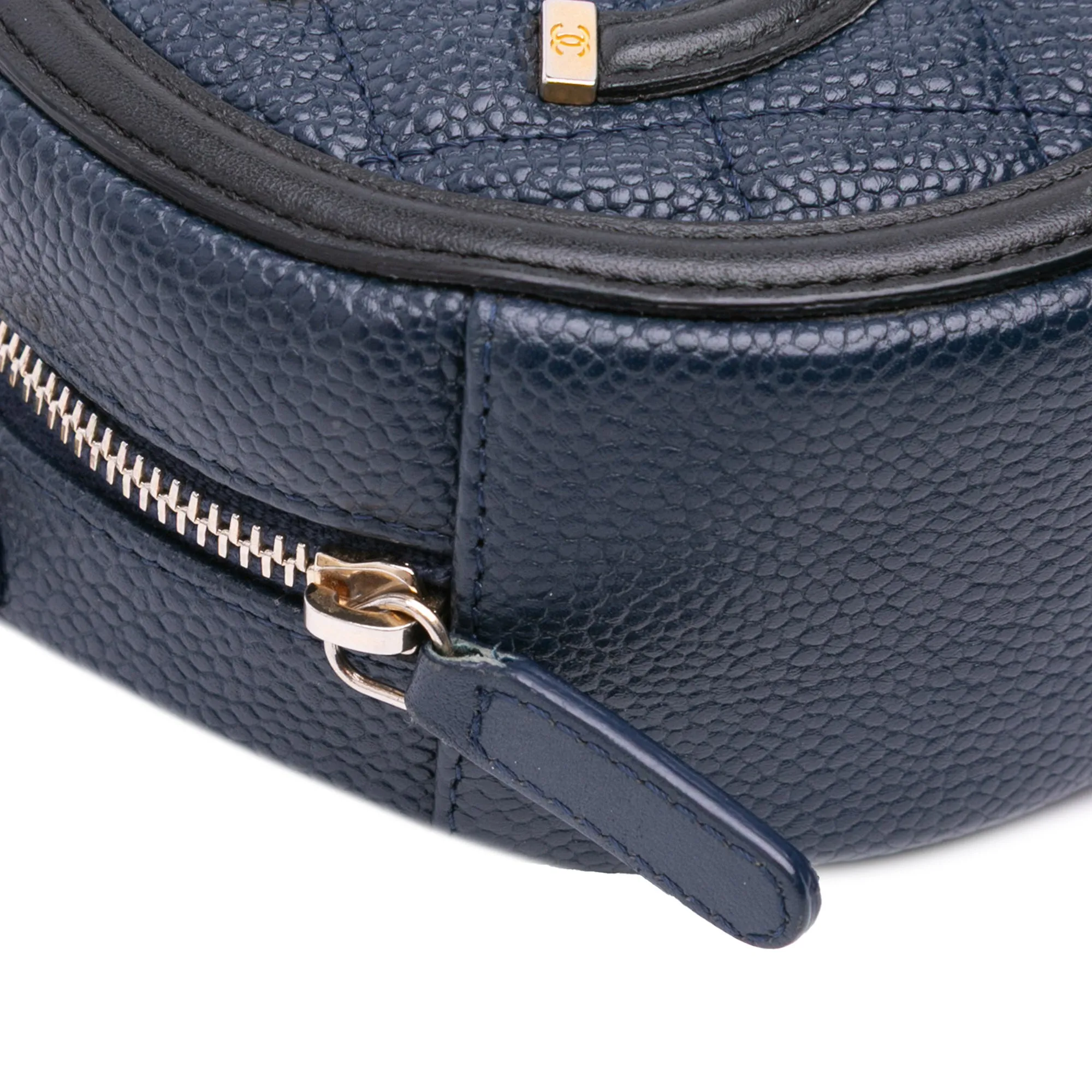 Caviar CC Filigree Round Crossbody Bag