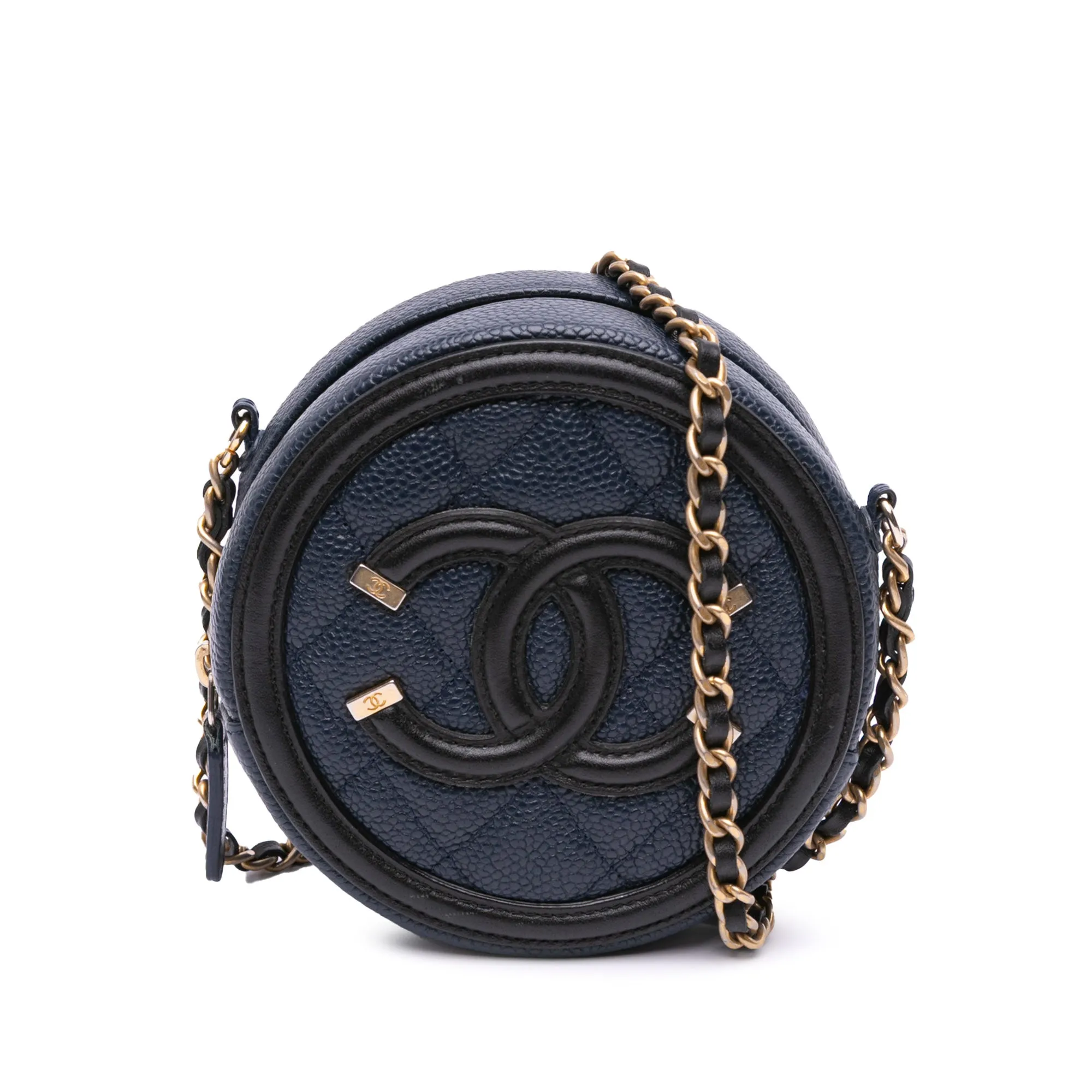 Caviar CC Filigree Round Crossbody Bag