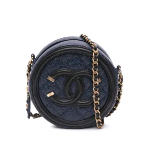 Caviar CC Filigree Round Crossbody Bag