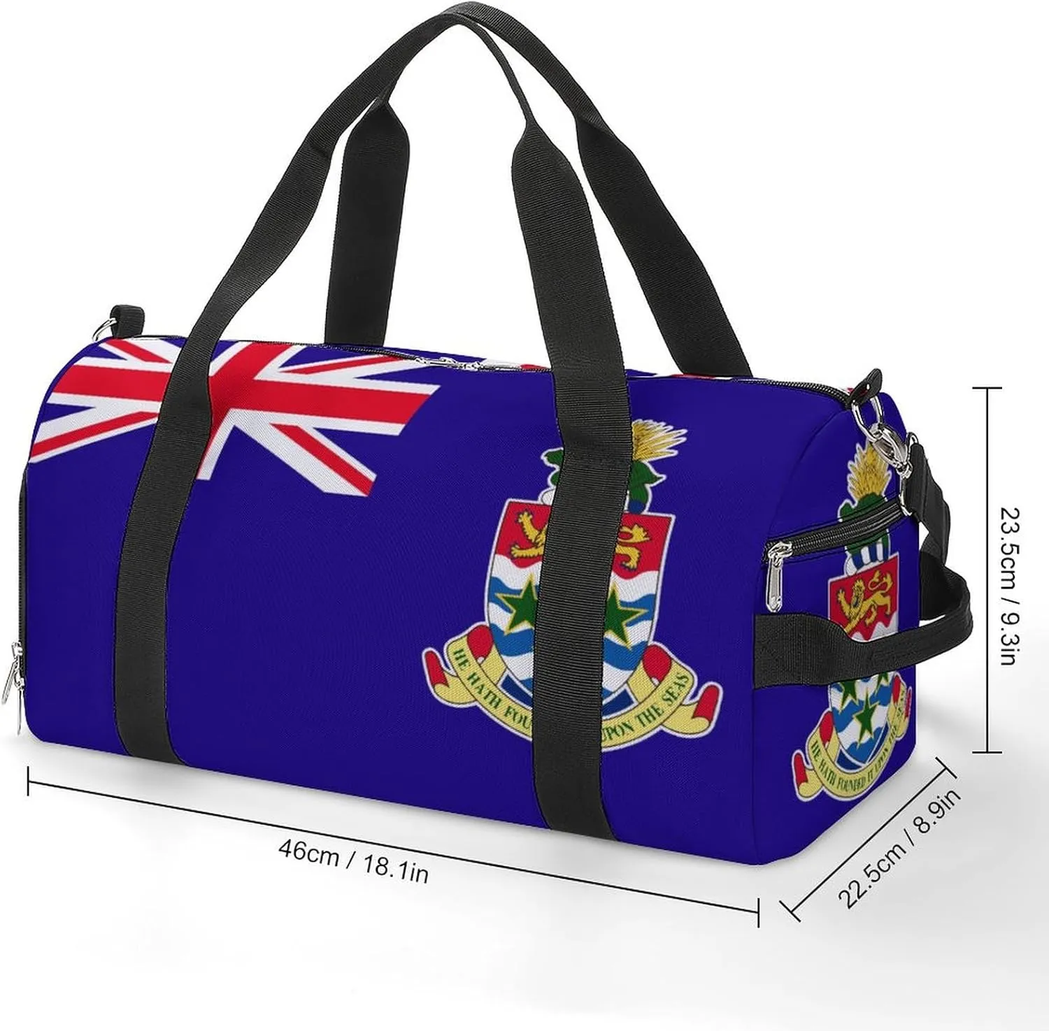 Cayman Lslands Flag Duffel for Men Women with Shoe Compartment and Wet Pocket