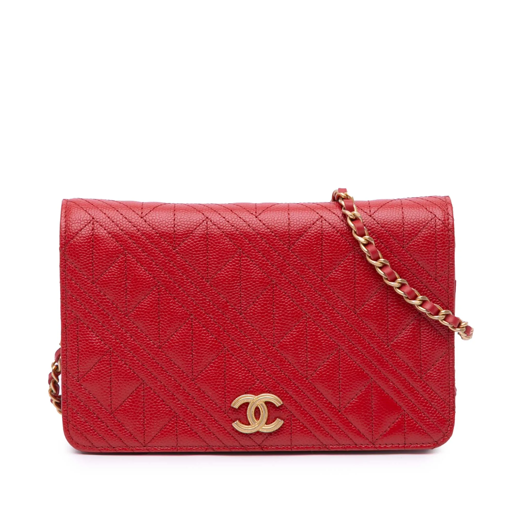 CC Mixed Quilt Caviar Wallet On Chain