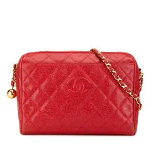 CC Quilted Caviar Chain Camera Bag