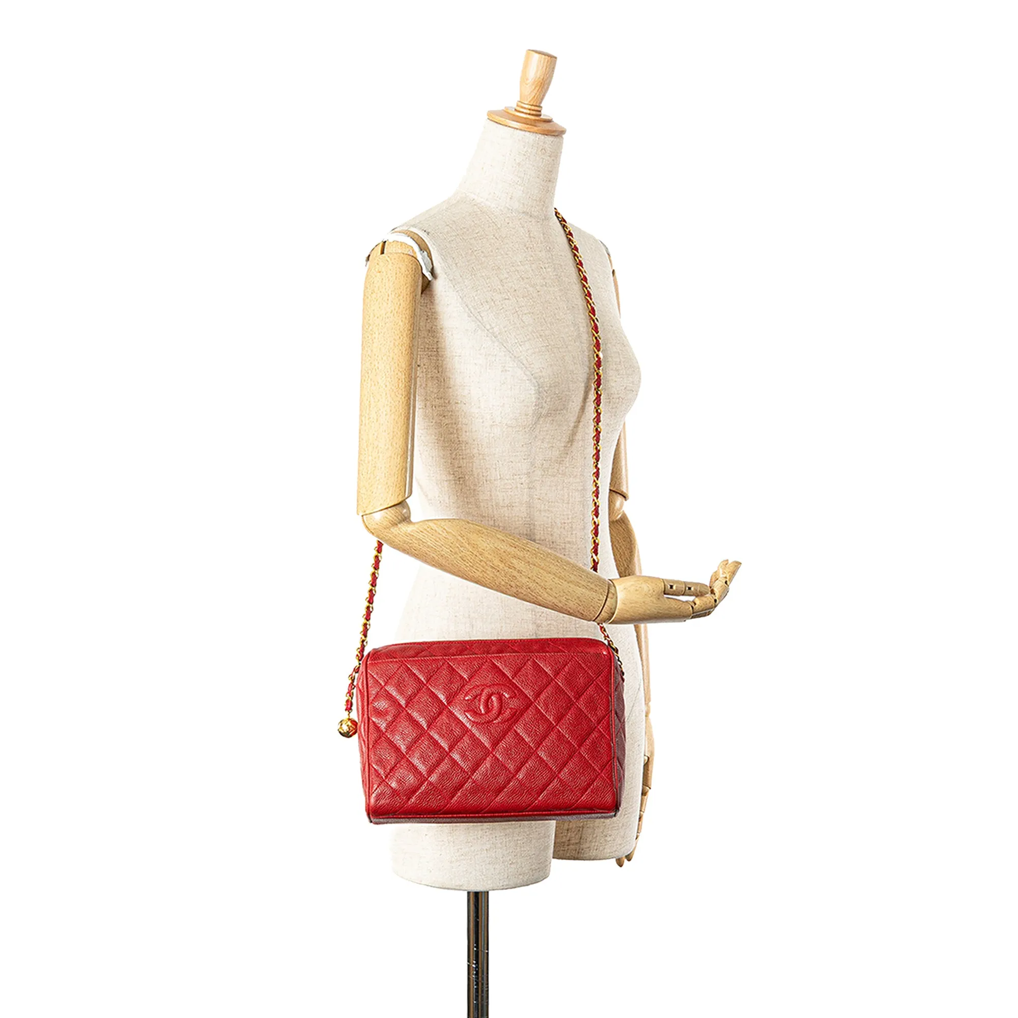 CC Quilted Caviar Chain Camera Bag