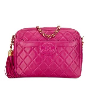 CC Quilted Lambskin Tassel Crossbody