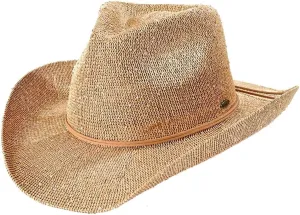C.C Sparkly Sequin Cowboy Hat with Suede String Trim