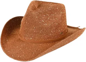C.C Sparkly Sequin Cowboy Hat with Suede String Trim