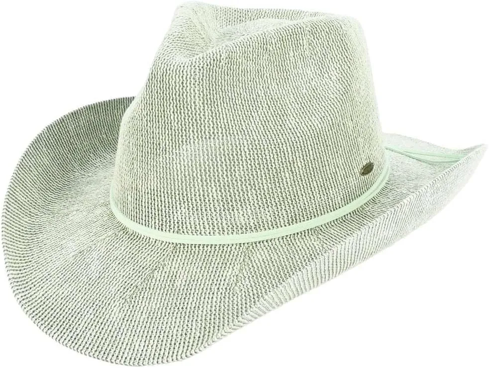 C.C Sparkly Sequin Cowboy Hat with Suede String Trim