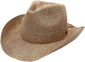 C.C Sparkly Sequin Cowboy Hat with Suede String Trim