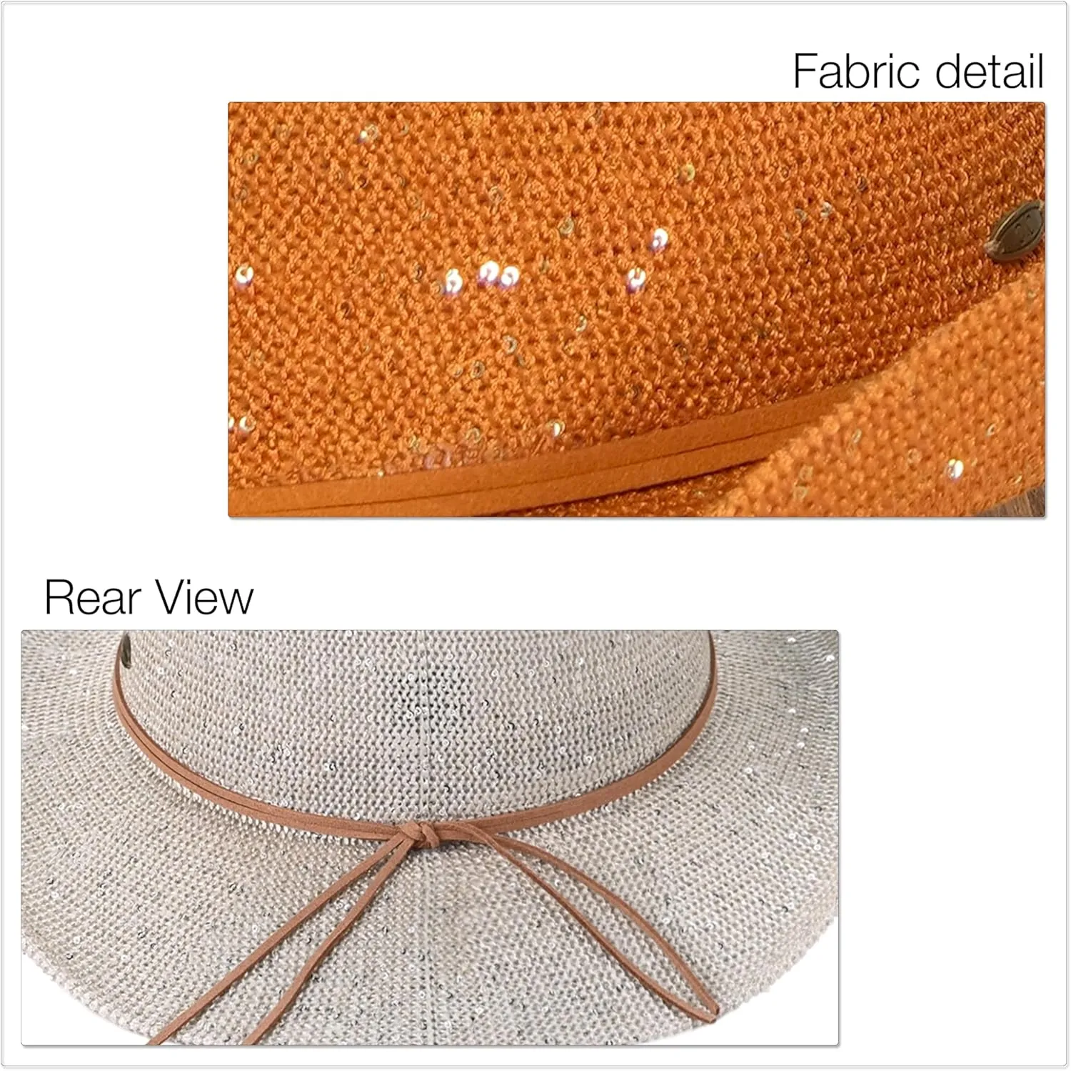C.C Sparkly Sequin Cowboy Hat with Suede String Trim