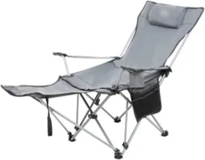 Chair Portable Chair Camping, Lounge Chair Living Room, Folding Padded Camping Chair Steel Frame Collapsible Lawn Outdoor Chair With Side Pockets And Footrest Leisure Chair With Pillow ( Color : Light