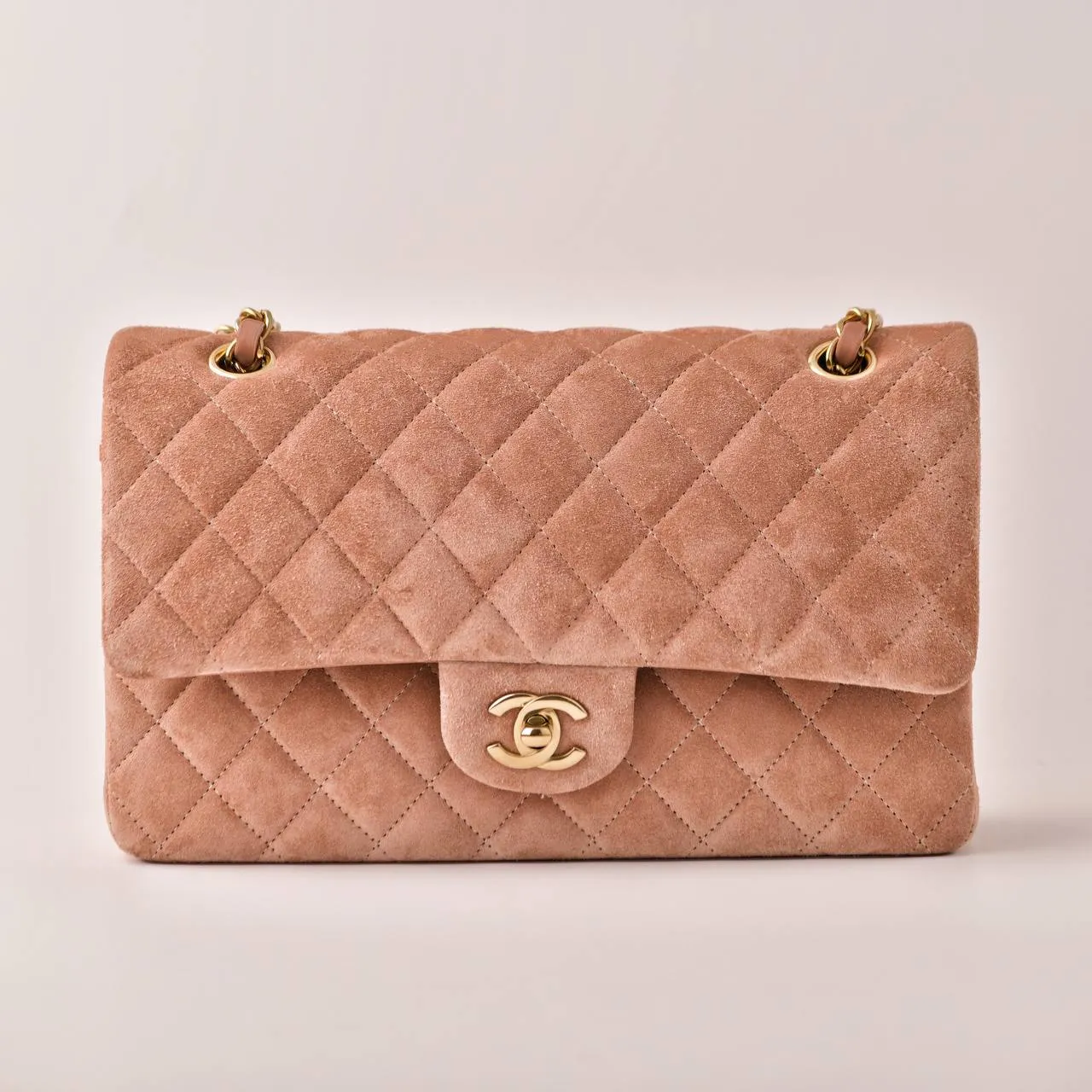 Chanel Classic Flap Light Pink Suede Medium Bag