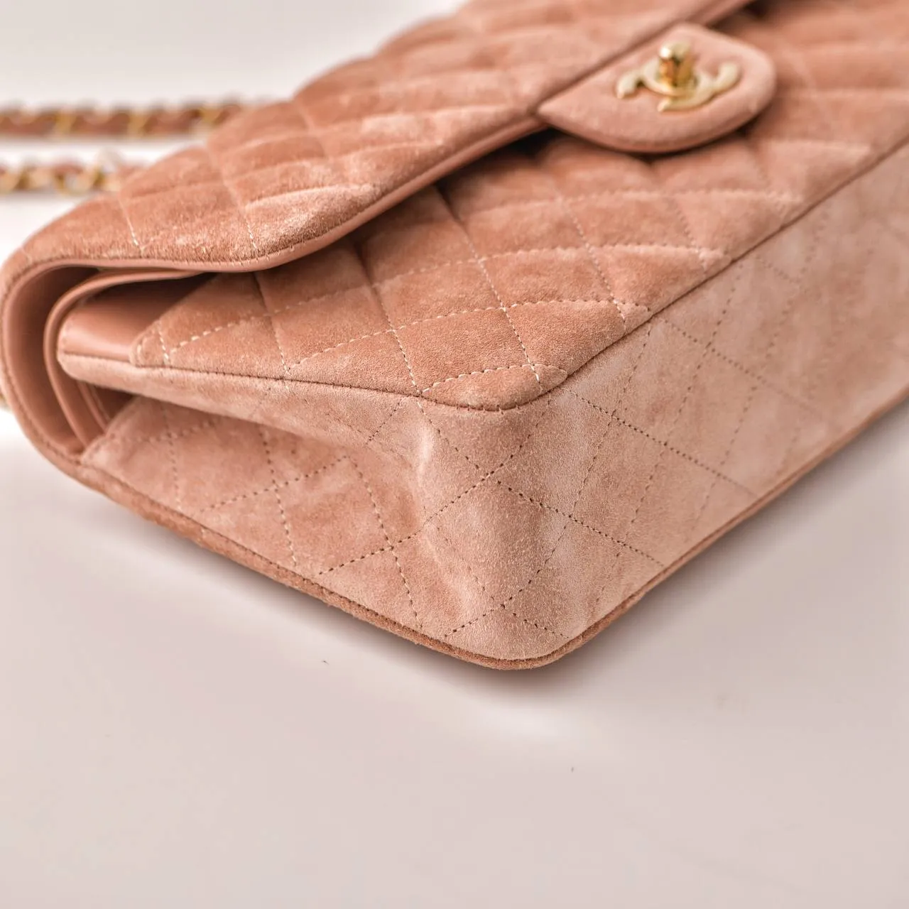 Chanel Classic Flap Light Pink Suede Medium Bag