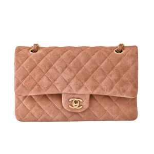 Chanel Classic Flap Light Pink Suede Medium Bag