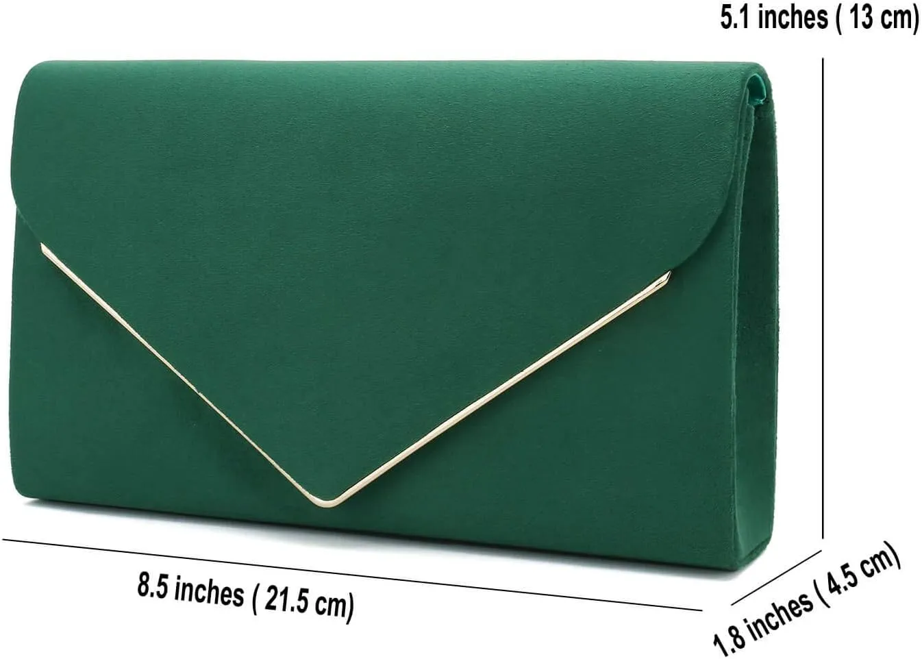 CHARMING TAILOR Faux Suede Clutch Bag Elegant Metal Binding Evening Purse for Wedding/Prom/Black-Tie Events