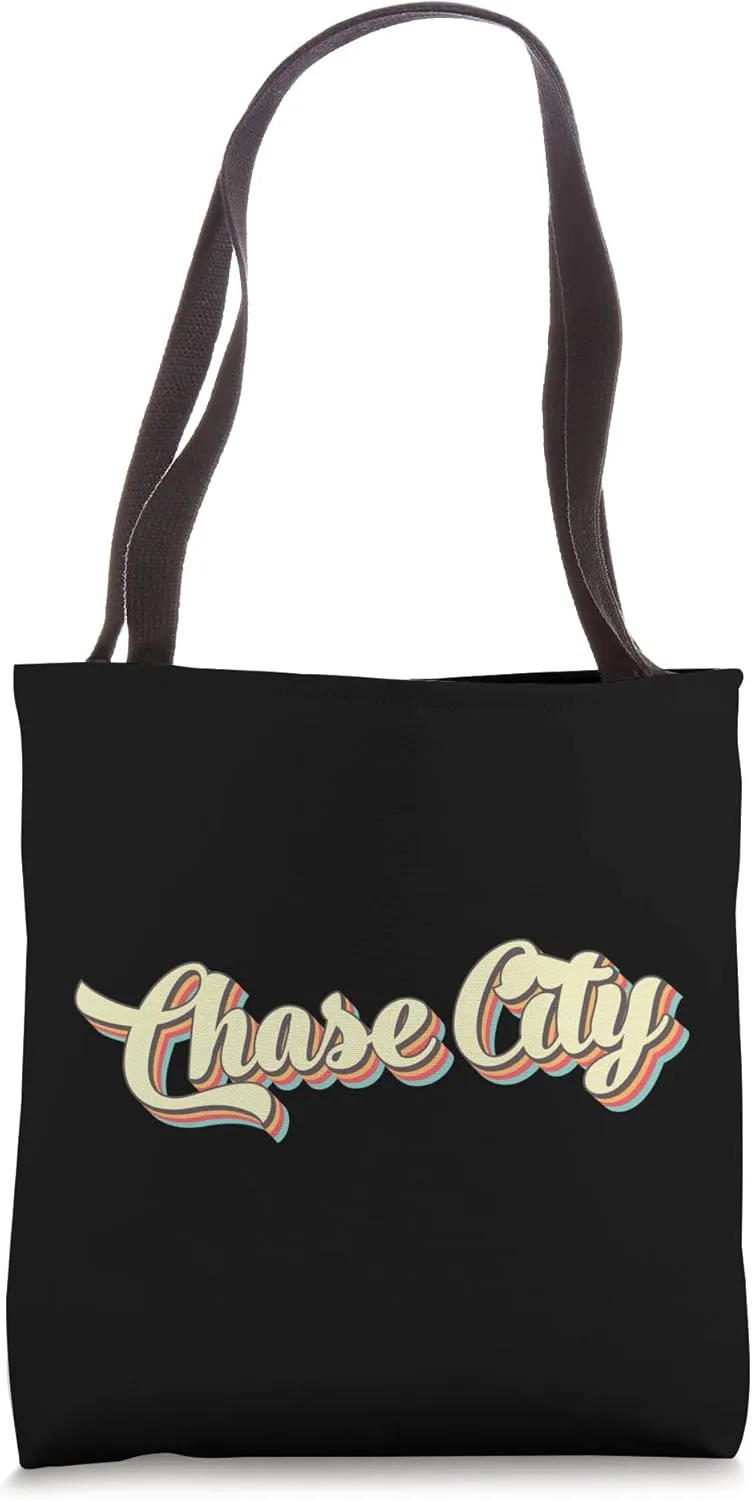 Chase City TShirt Retro Art Baseball Font Vintage Tote Bag