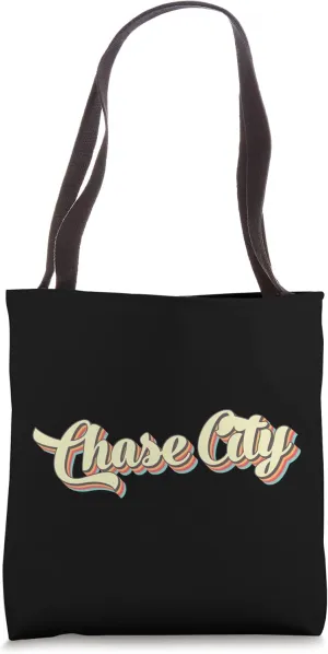 Chase City TShirt Retro Art Baseball Font Vintage Tote Bag