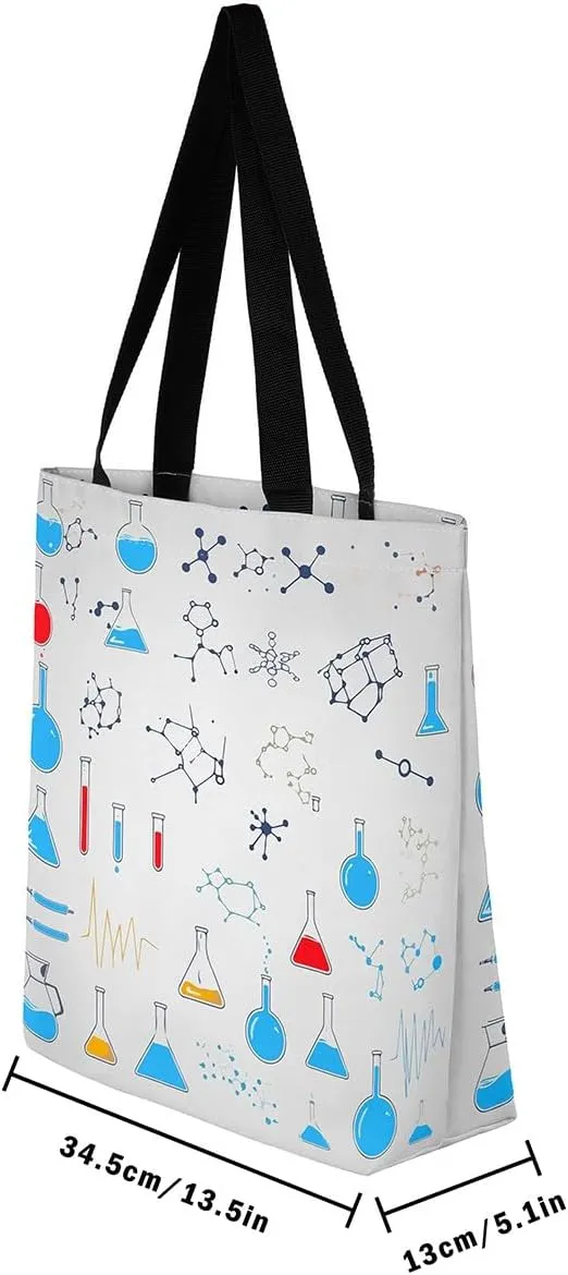 Chemical Equation Canvas Tote Bag for Women,Chemistry Large Capacity Gym Bag Science Students Learning Gift