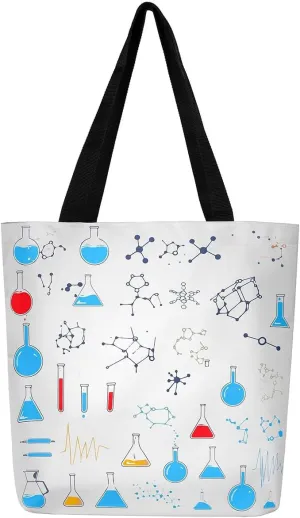 Chemical Equation Canvas Tote Bag for Women,Chemistry Large Capacity Gym Bag Science Students Learning Gift