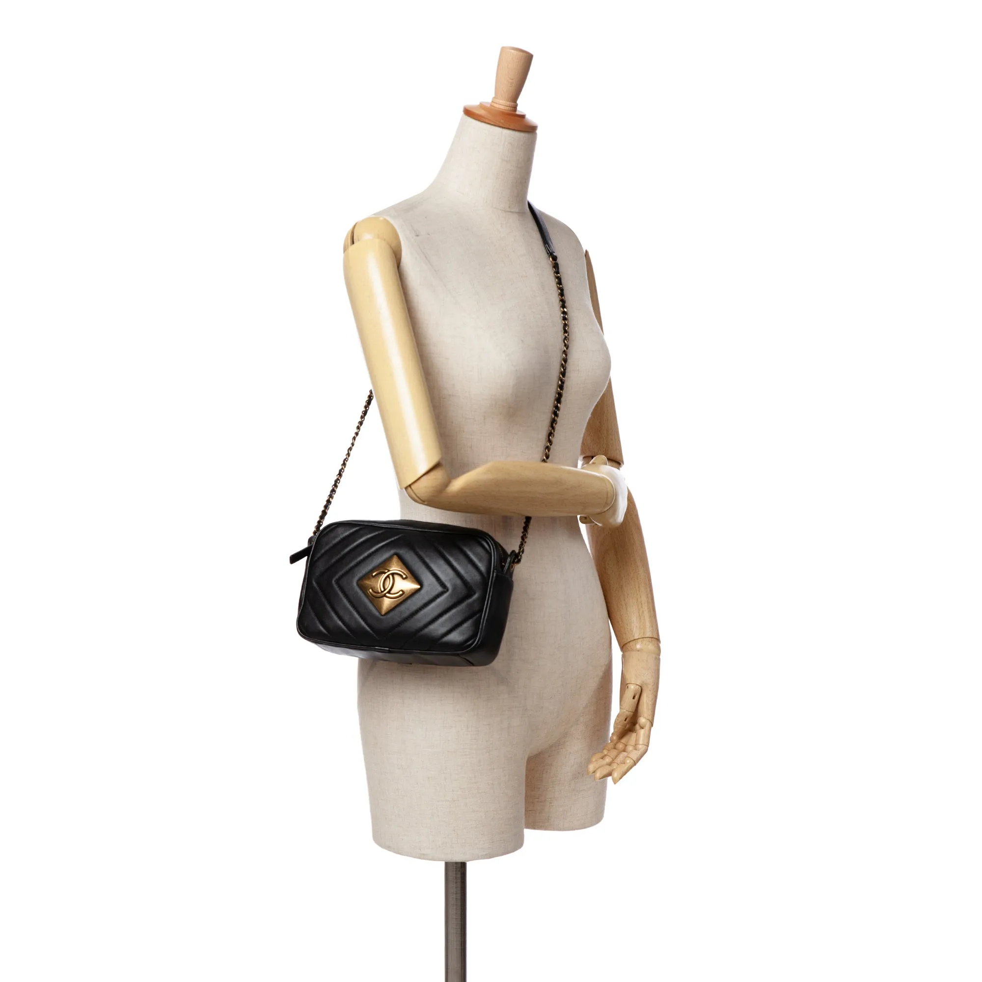 Chevron Lambskin Pyramid CC Camera Bag