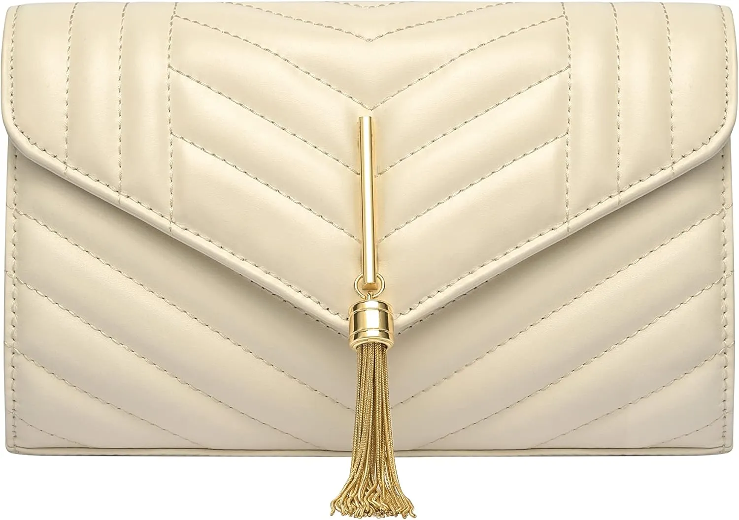 Chrysansmile Clutch Purses for Women Genuine Leather Crossbody Bags Fashion Quilted Womens Handbags with Chain